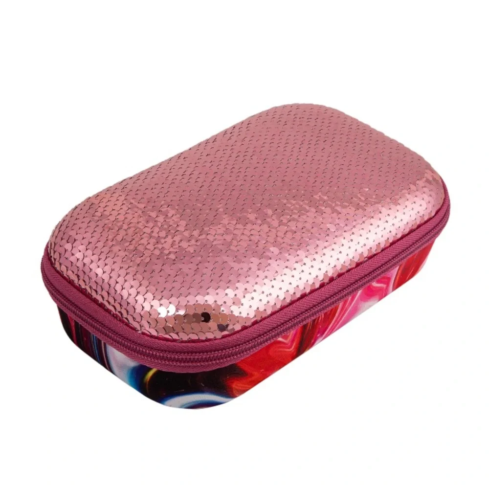 ZIPIT - New Sequin Pencil Box, Cute Jewelry Box for Girls, Pink